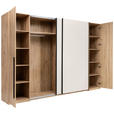 DREHTÜRENSCHRANK  in Kaschmir, Eiche Artisan  - Kaschmir/Schwarz, KONVENTIONELL, Holzwerkstoff/Metall (312,4/226,5/61,5cm) - Carryhome