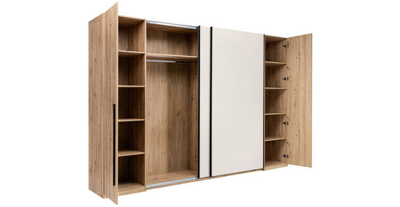 DREHTÜRENSCHRANK  in Kaschmir, Eiche Artisan  - Kaschmir/Schwarz, KONVENTIONELL, Holzwerkstoff/Metall (312,4/226,5/61,5cm) - Carryhome