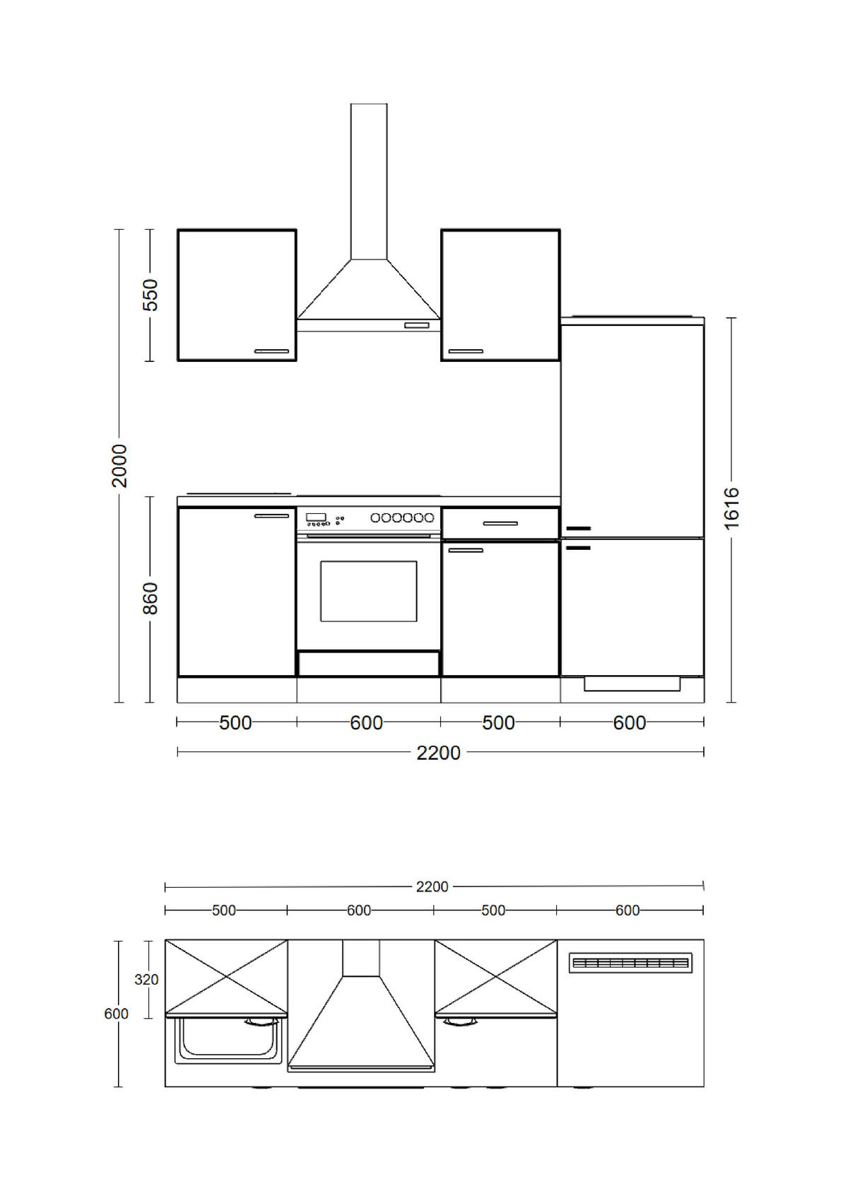 KUCHYNSKÁ LINKA NEPAL 220 - kašmírová/farba ušľachtilej ocele, Modern, kov/kompozitné drevo (220cm) - FlexWell