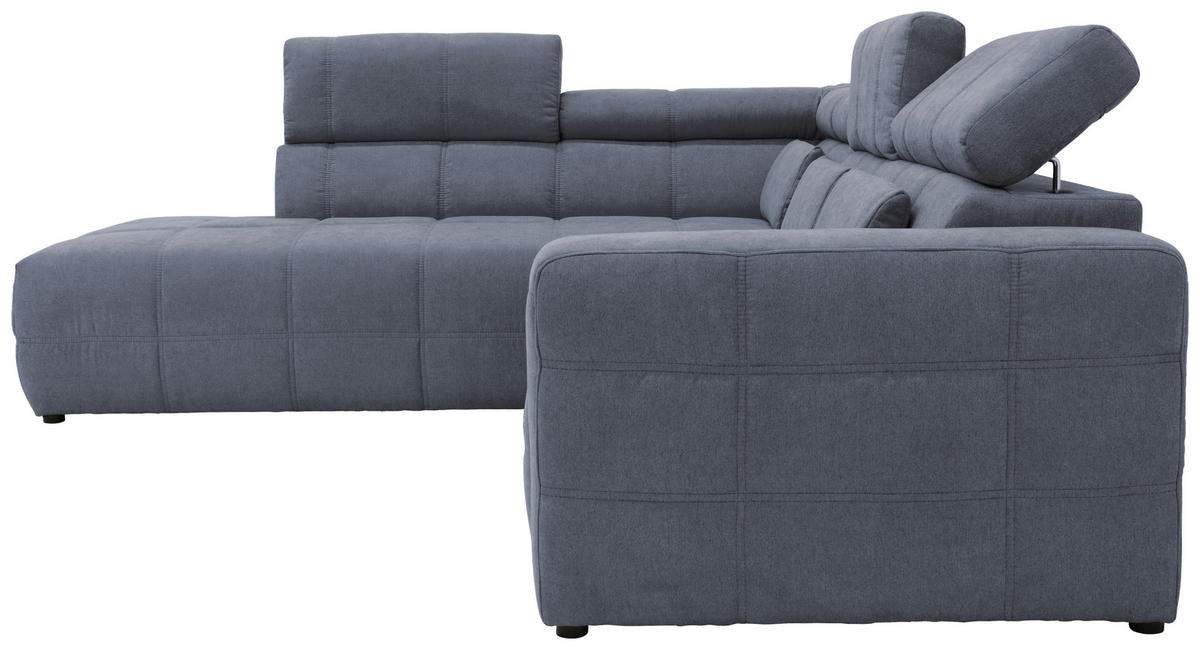 ECKSOFA Dunkelgrau Mikrofaser  - Dunkelgrau/Schwarz, Design, Kunststoff/Textil (228/275cm) - MID.YOU