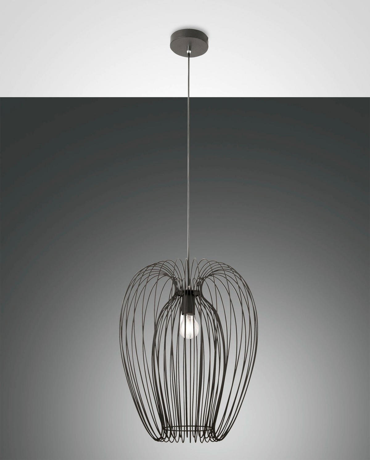 HÄNGELEUCHTE 40/200 cm  - Schwarz, LIFESTYLE, Metall (40/200cm) - Fabas Luce