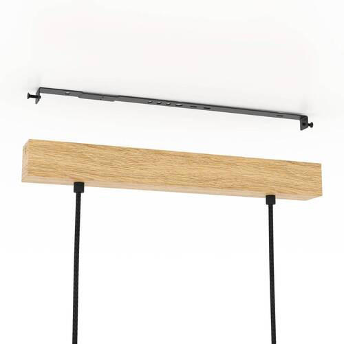 HÄNGELEUCHTE 97,5/17,5/110 cm    - Schwarz/Braun, Basics, Holz/Textil (97,5/17,5/110cm) - Eglo