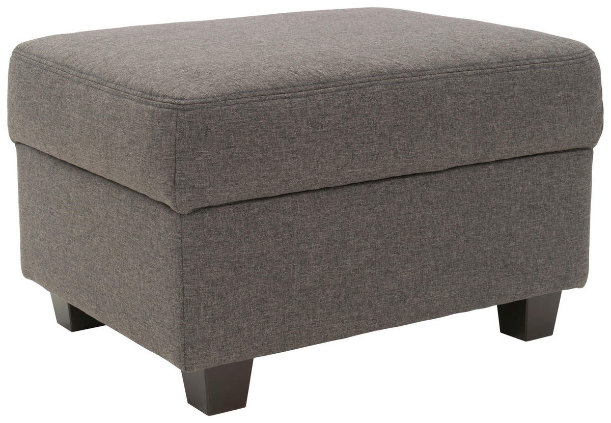 HOCKER Webstoff Braun, Schwarz  - Wengefarben/Schwarz, Design, Holz/Textil (67/41/52cm) - MID.YOU