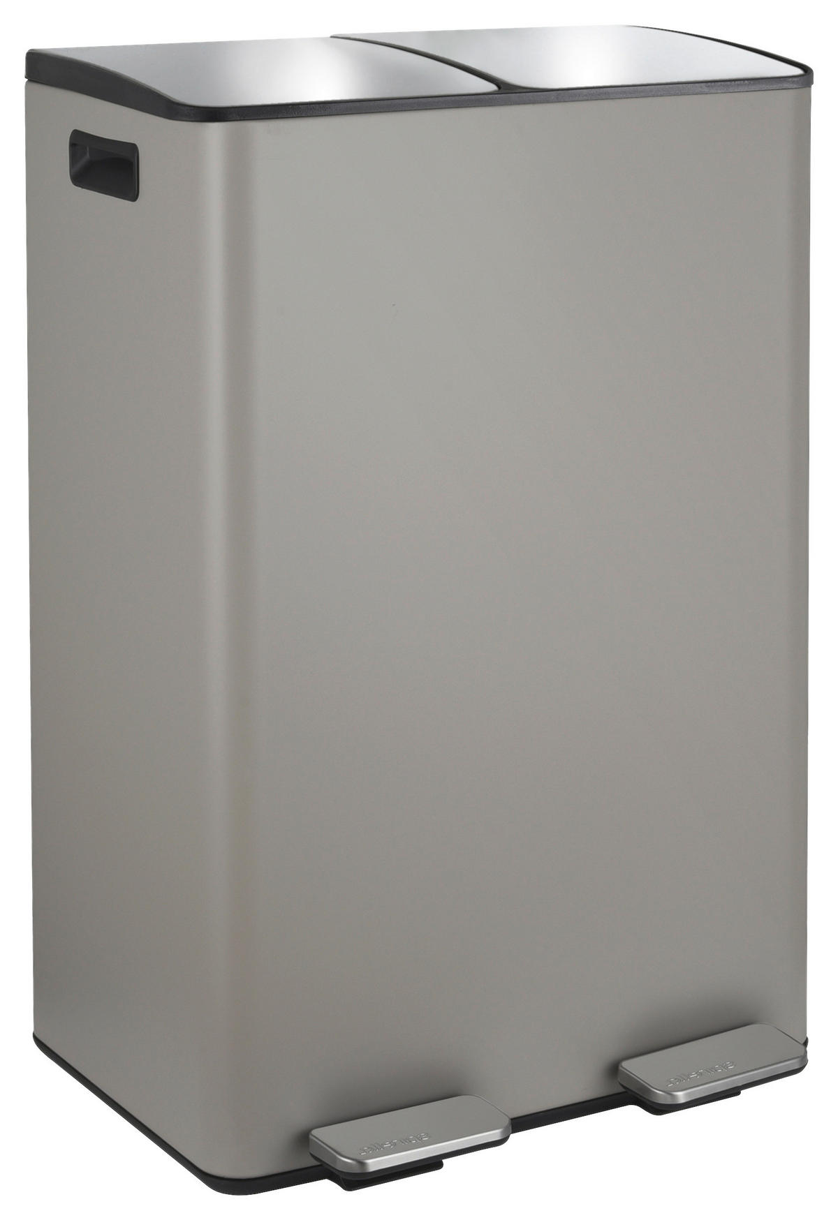 TRETEIMER 60 L  - Taupe/Schwarz, Basics, Kunststoff/Metall (45/30/71cm) - Spirella