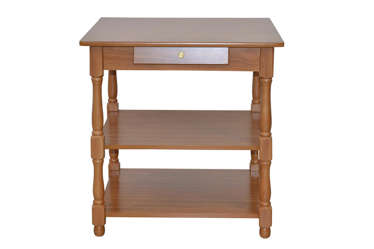 BEISTELLTISCH 48/52/54 cm Kautschukholz massiv Eichefarben rechteckig  - Eichefarben, KONVENTIONELL, Holz/Holzwerkstoff (48/52/54cm) - MID.YOU