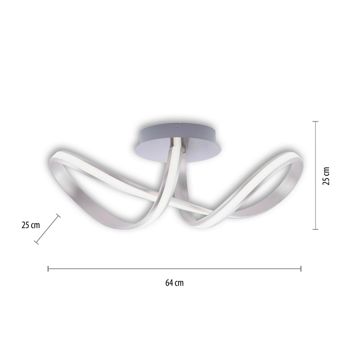 PLAFONIERĂ - argintiu, Basics, plastic/metal (64/25/25cm)