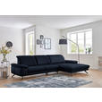ECKSOFA Rivello in Echtleder Dunkelblau  328/193 cm  - Schwarz/Dunkelblau, Design, Leder/Metall (328/193cm) - Dieter Knoll