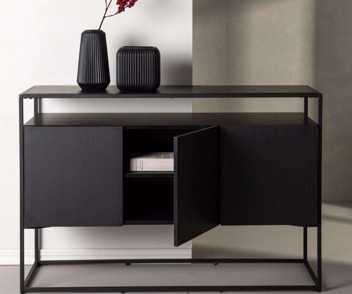 SIDEBOARD  in 120/80/45 cm  - Schwarz, Design, Holz/Metall (120/80/45cm) - Livetastic