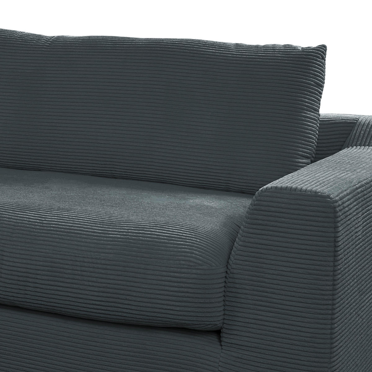 BIGSOFA in Cord Schwarz  - Schwarz, Design, Kunststoff/Textil (276/90/109cm) - Sit & More