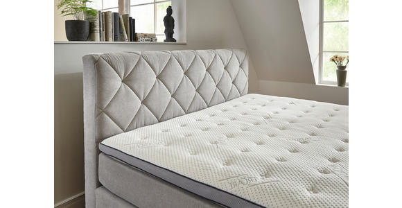 BOXSPRINGBETT 140/200 cm  in Silberfarben  - Silberfarben/Schwarz, KONVENTIONELL, Textil/Metall (140/200cm) - Carryhome
