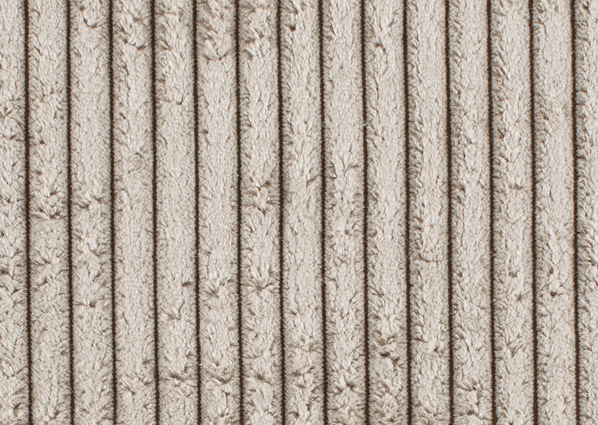 ECKSOFA Beige Cord  - Beige/Schwarz, Design, Textil/Metall (175/254cm) - Stylife