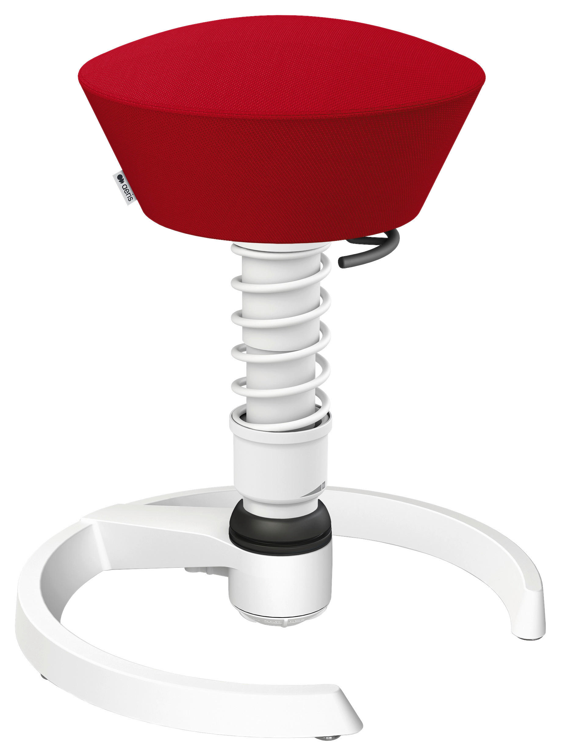 BÜROHOCKER Wollmischung Rot, Weiß - Rot/Weiß, Basics, Textil/Metall (55/45,66/55cm) - Aeris
