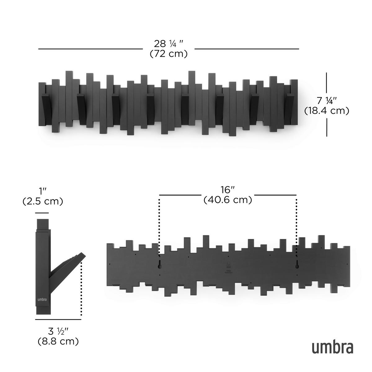 KUKA ZA ODEĆU  crna  plastika  - crna, Osnovno, plastika (72/3/18cm) - Umbra