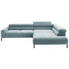 ECKSOFA inkl. Funktion Hellblau Cord  - Schwarz/Hellblau, MODERN, Textil/Metall (309/219cm) - Pure Home Lifestyle