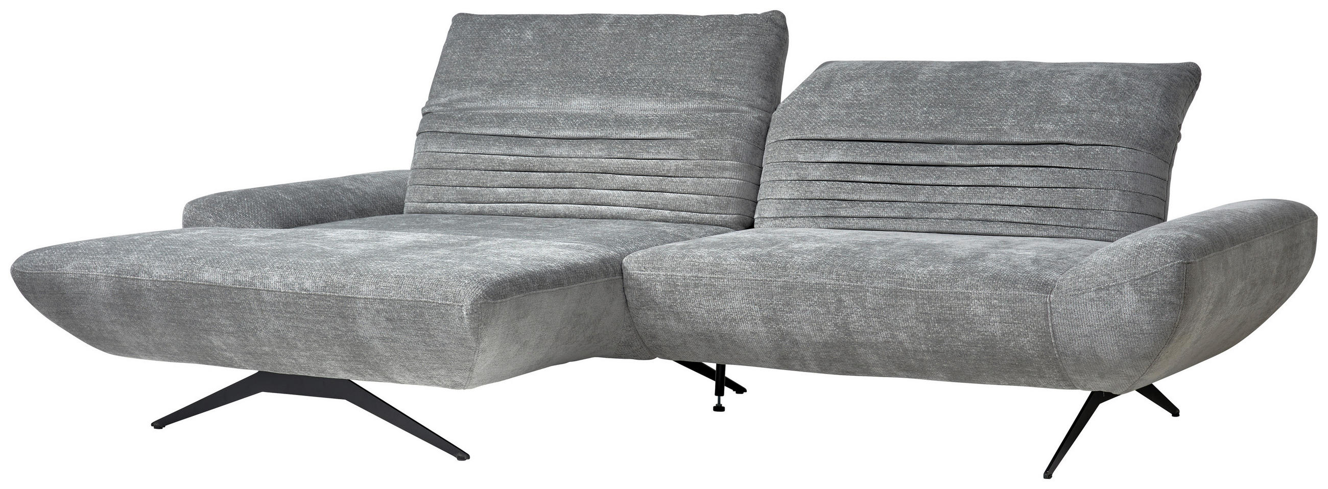 Thumbnail - Dieter Knoll Ecksofa, Grau, Textil, 4-Sitzer, Ottomane links, L-Form, 280x170-195 cm, Stoffauswahl, seitenverkehrt erhäl...