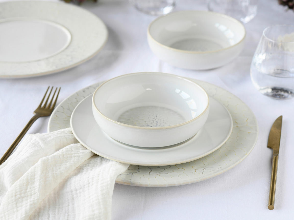 TAFELSERVICE Creme, Weiß Unico Toscania 8-teilig  - Creme/Weiß, Basics, Keramik - Creatable