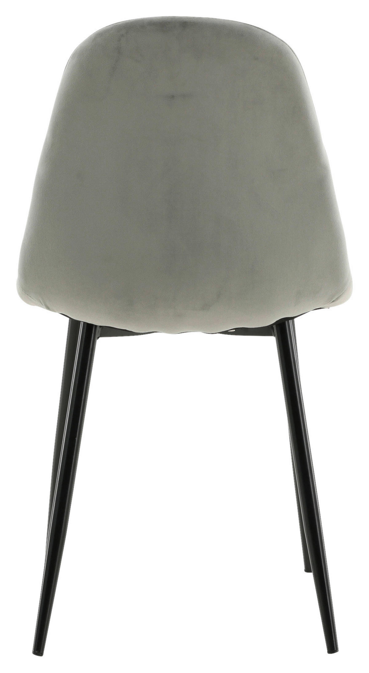 STUHL-SET 2 Stück  in Stahl Samt Metall, Textil  - Schwarz/Grau, Design, Textil/Metall (42,5/88/53cm) - Livetastic