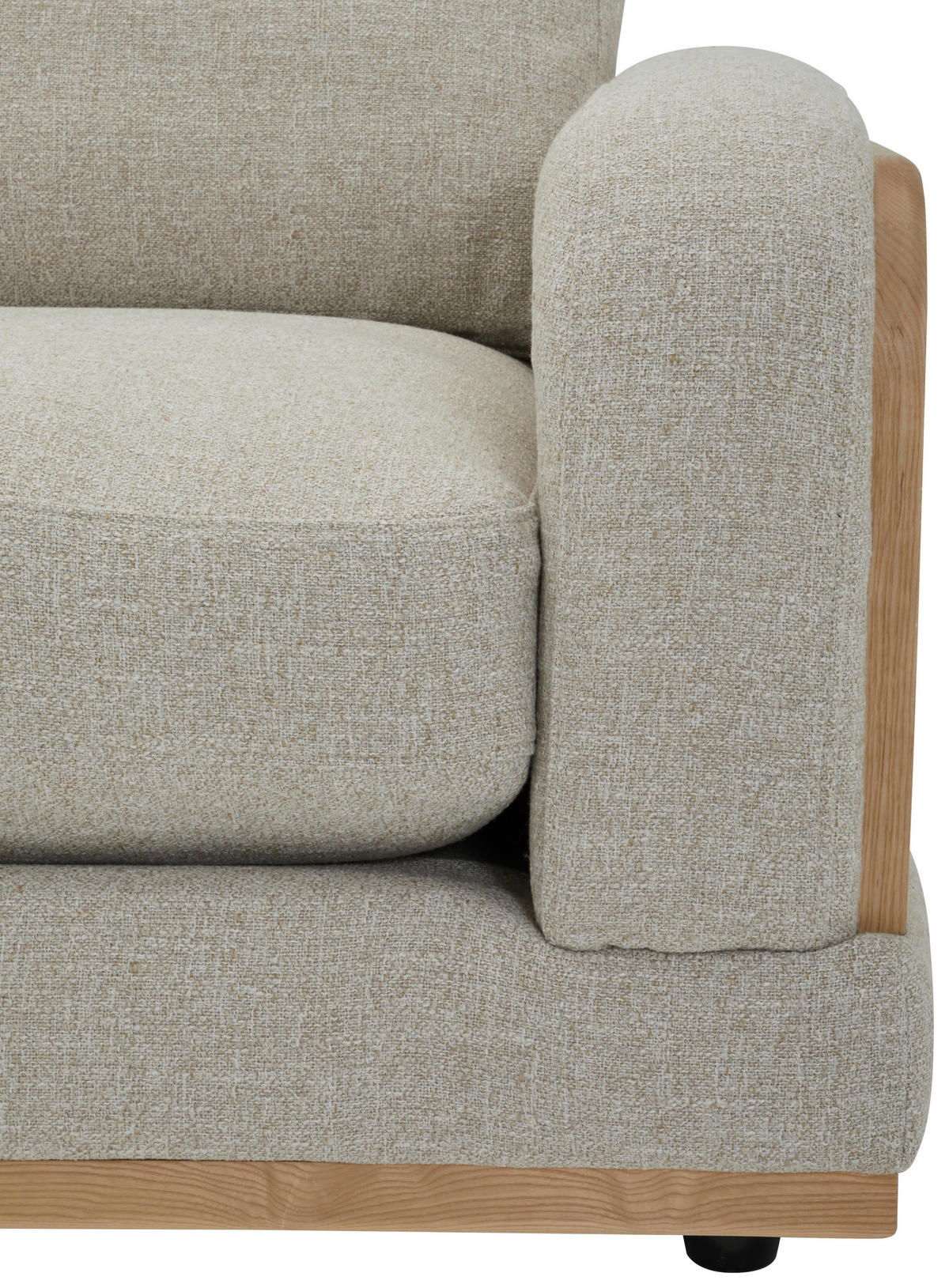 ECKSOFA WIENER GEFLECHT Beige, Creme Flachgewebe  - Beige/Creme, LIFESTYLE, Holz/Kunststoff (294/294cm) - Livetastic
