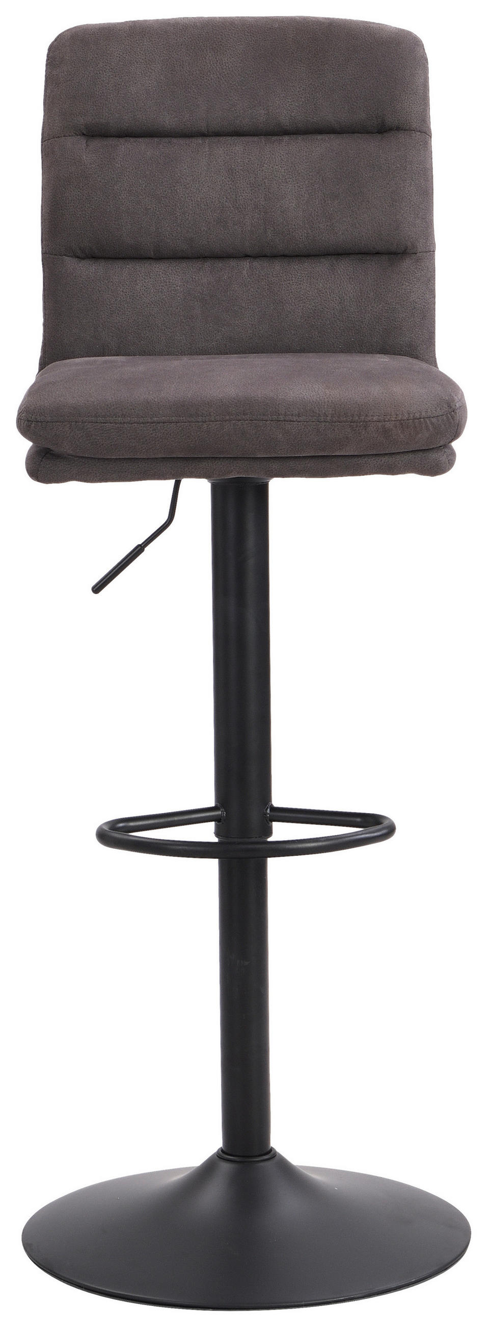 BARHOCKER Webstoff Grau Eisen  - Schwarz/Grau, MODERN, Textil/Metall (42/97-118/52cm) - MID.YOU