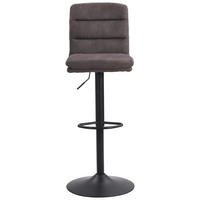 BARHOCKER Webstoff Grau Eisen  - Schwarz/Grau, MODERN, Textil/Metall (42/97-118/52cm) - MID.YOU