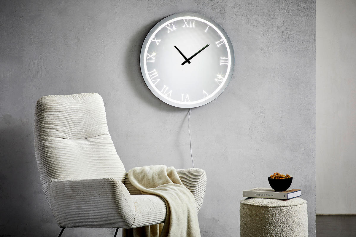 FALIÓRA 60/60/3,7 cm   - ezüstszínű, Trend, faalapú anyag/Üveg (60/60/3,7cm) - Xora