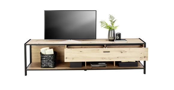 TV-ELEMENT 215/57/46 cm - Eichefarben/Anthrazit, Design, Holzwerkstoff/Metall (215/57/46cm) - Carryhome