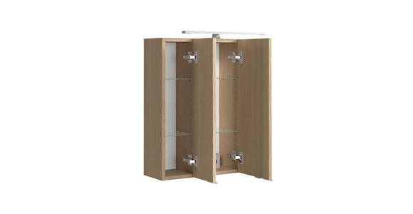 SPIEGELSCHRANK 60/64/20 cm  - Eichefarben/Silberfarben, KONVENTIONELL, Glas/Holzwerkstoff (60/64/20cm) - Xora