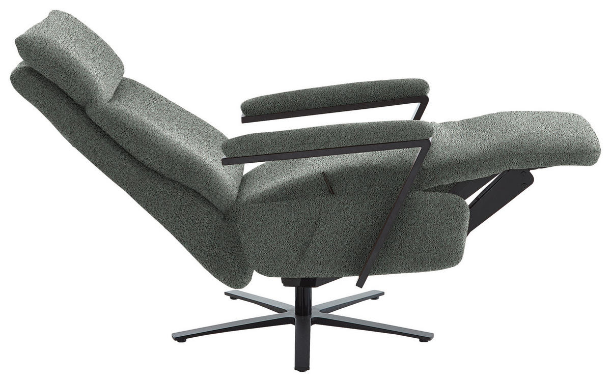 RELAXSESSEL in Textil Graublau  - Graublau/Schwarz, Design, Textil/Metall (68/117/85cm) - Cantus