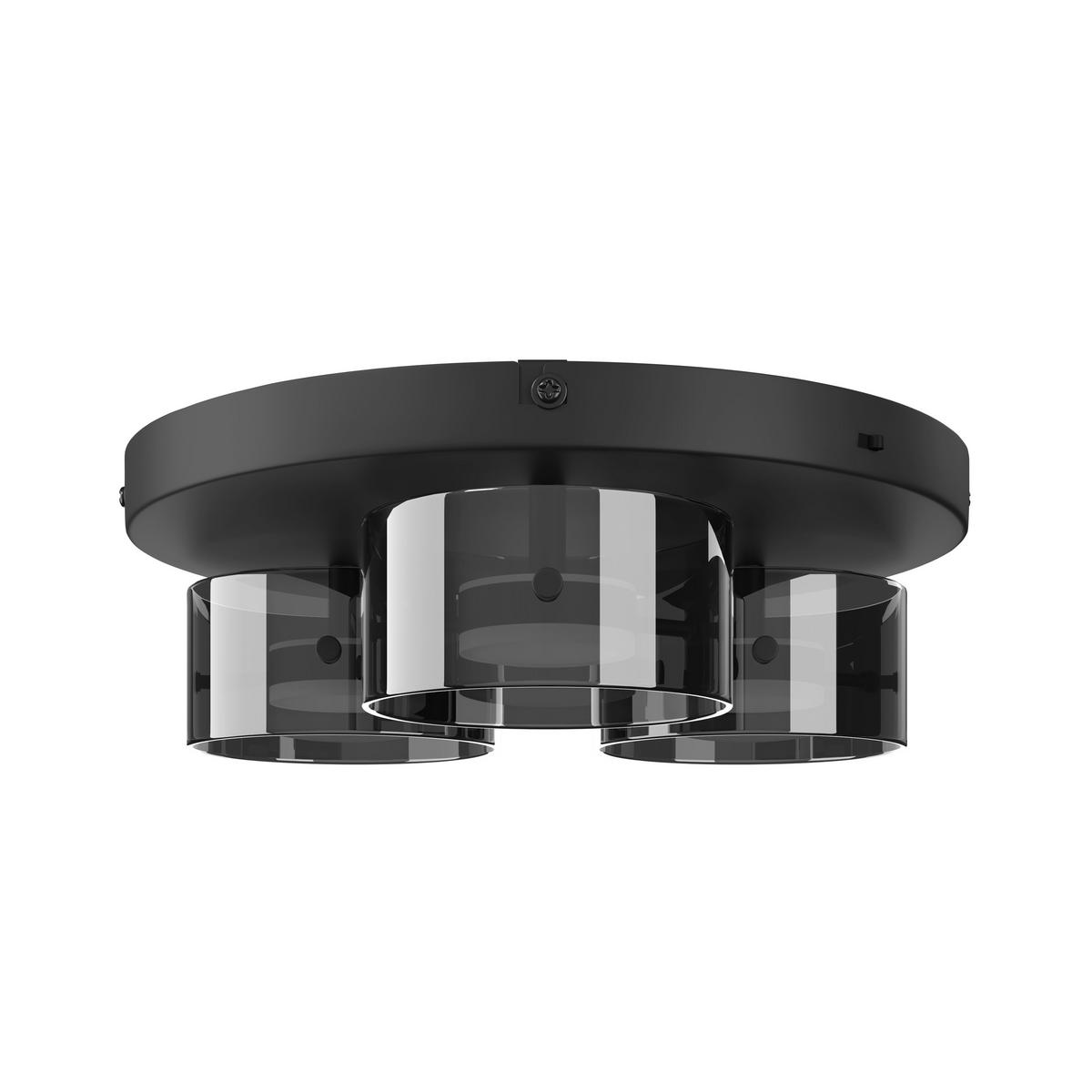 LED-DECKENLEUCHTE 41/12 cm   - Schwarz, Design, Glas/Kunststoff (41/12cm) - Novel