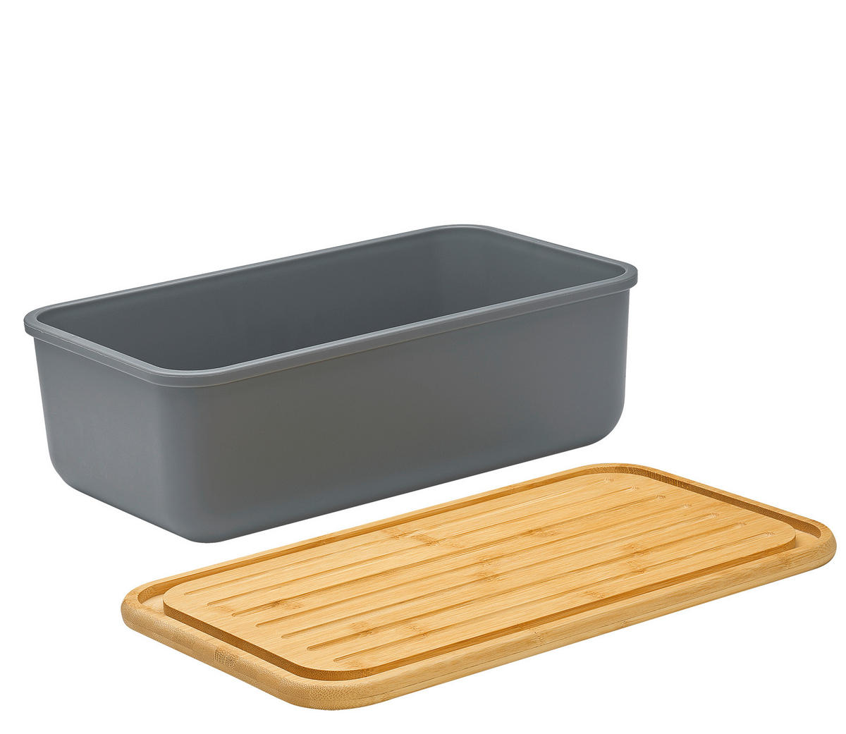 BROTKASTEN - Dunkelgrau/Naturfarben, Basics, Holz/Kunststoff (40/23/13,5cm) - Zassenhaus