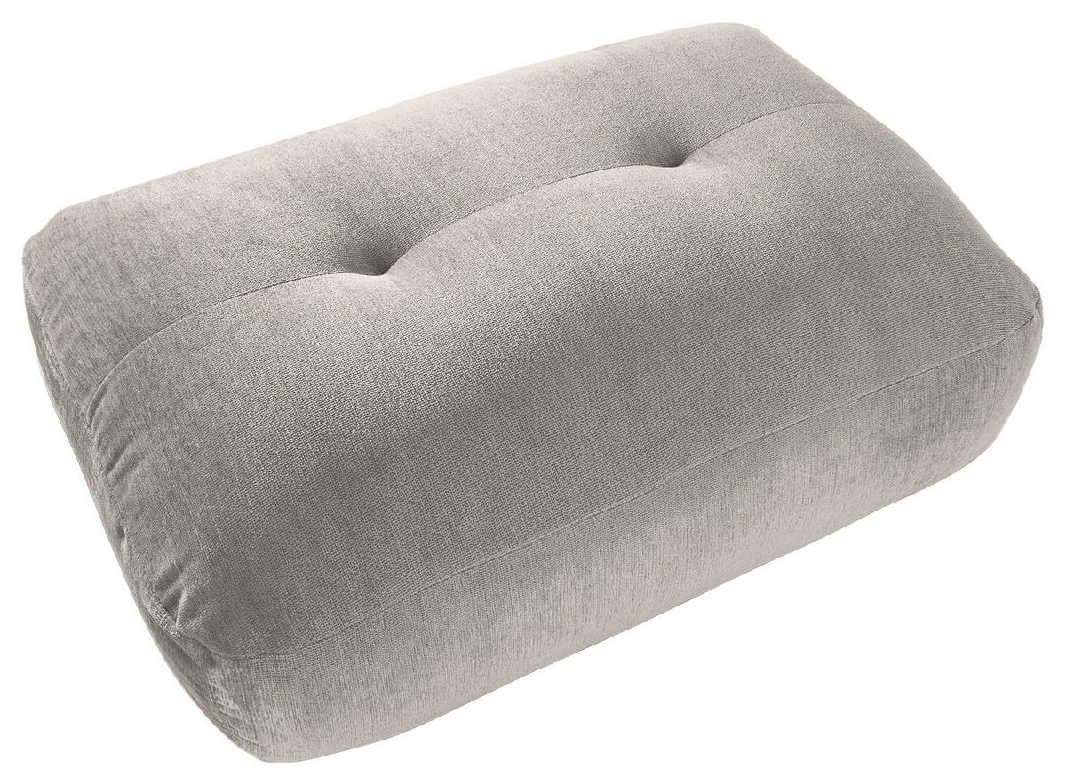 HOCKER in Textil Silberfarben  - Silberfarben/Schwarz, Modern, Kunststoff/Textil (102/46/65cm) - Trendmanufaktur