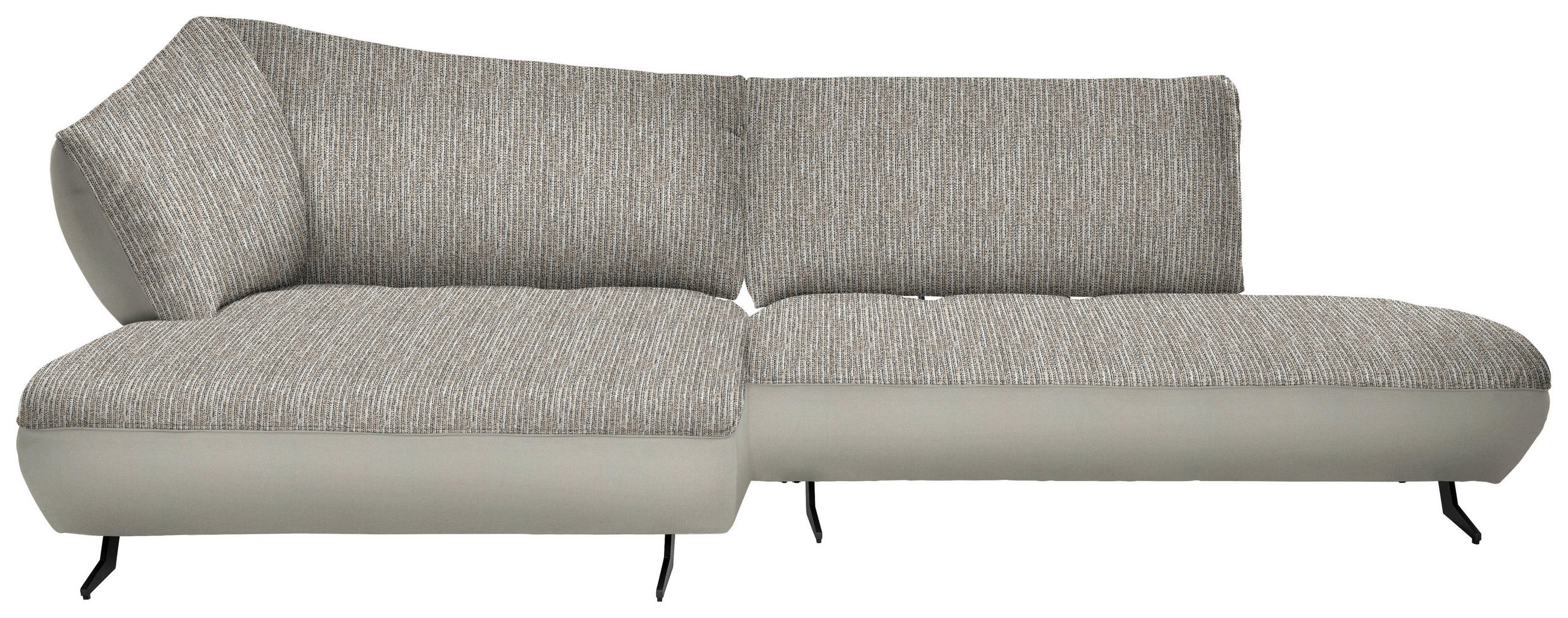 ECKSOFA Webstoff, Struktur Naturfarben, Sandfarben  - Sandfarben/Anthrazit, Design, Textil/Metall (172/265cm) - Joop!