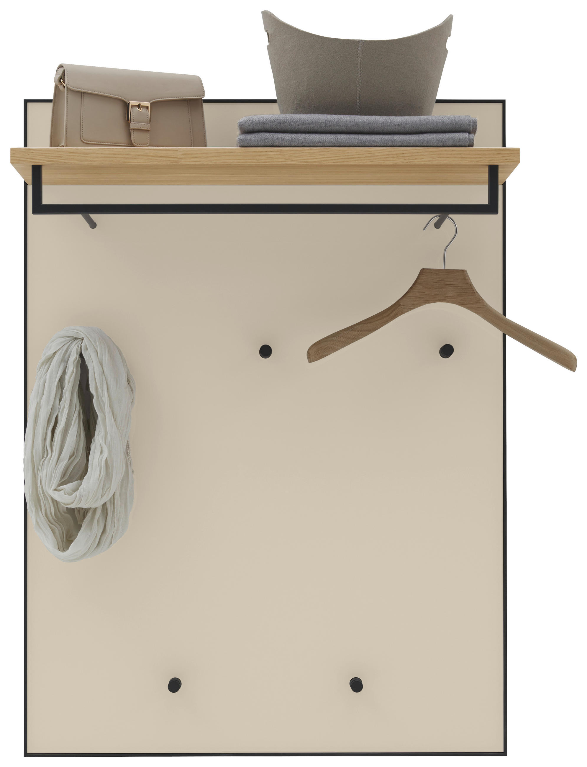 Dieter Knoll Garderobenpaneel Anthrazit, Sahara, Eiche 80x109x27 cm