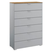 KOMMODE 80/119/42 cm  in Grau, Eichefarben  - Eichefarben/Alufarben, Trend, Holzwerkstoff/Kunststoff (80/119/42cm) - Stylife