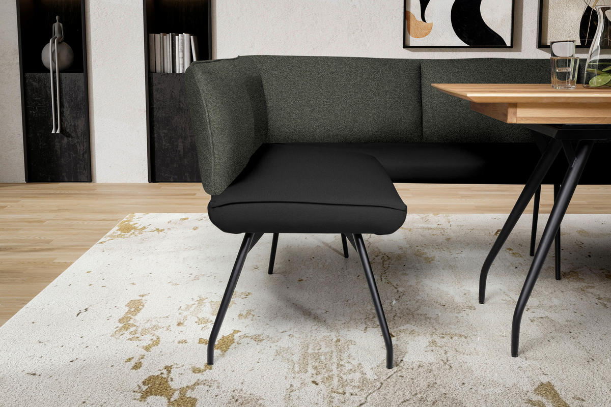 ECKBANK 225/165 cm  in Schwarz  - Schwarz, Design, Textil/Metall (225/165cm) - Moderano