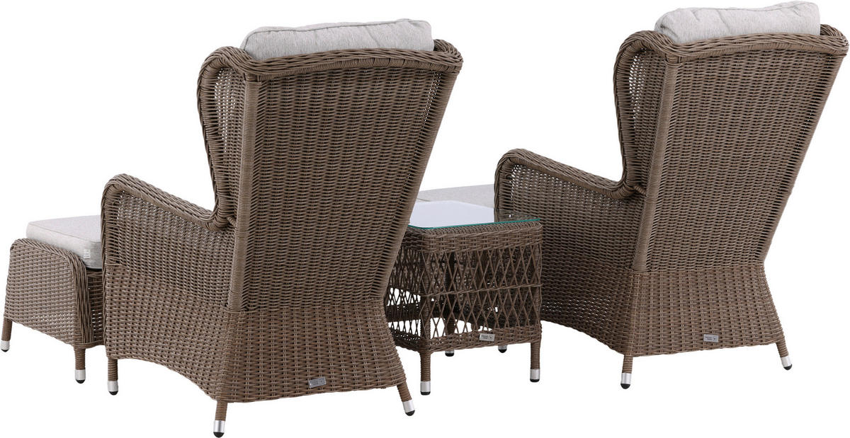 LOUNGEGARNITUR    - Beige/Braun, KONVENTIONELL, Kunststoff/Textil - Gardenson
