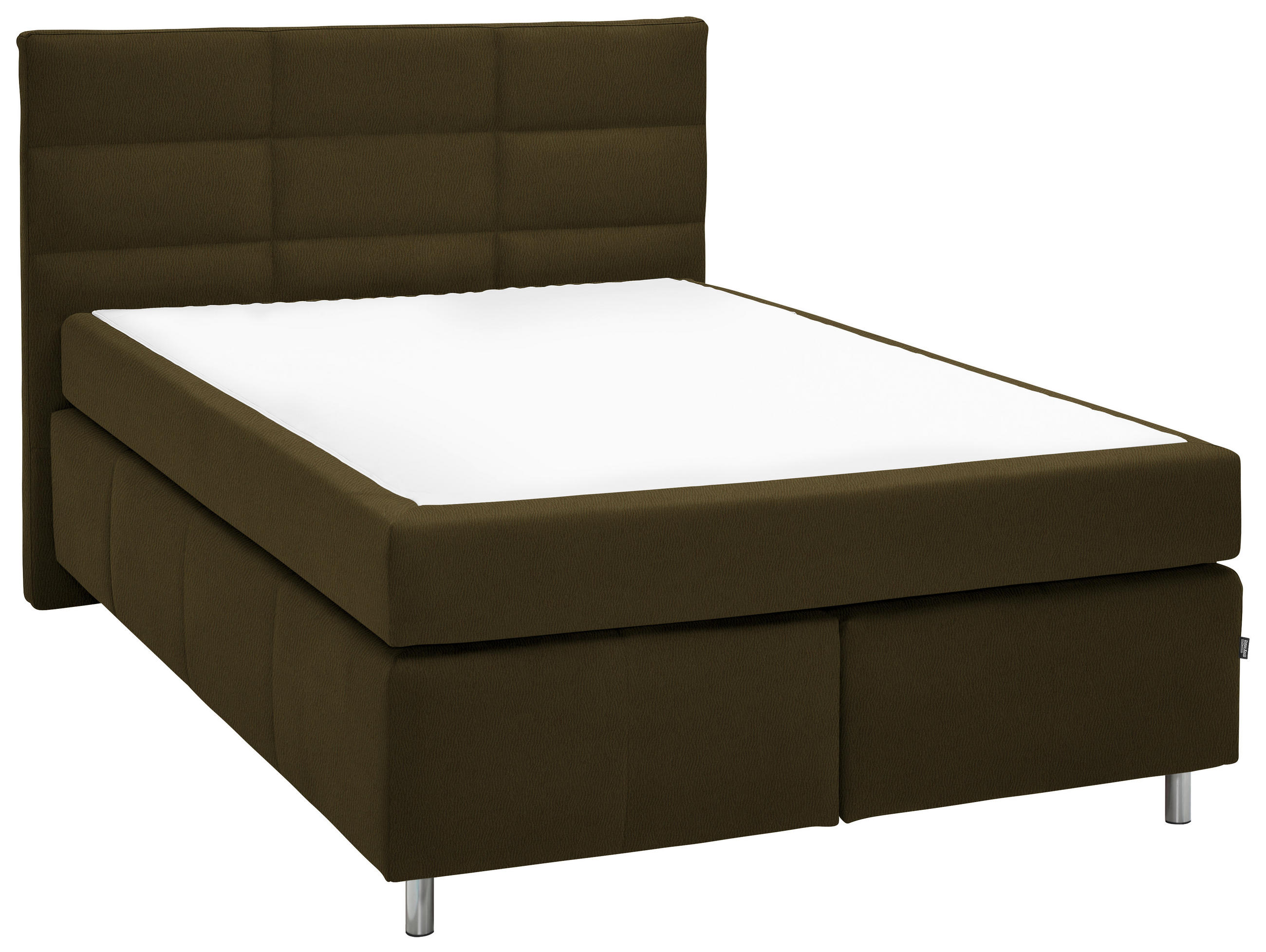 BOXSPRINGBETT 140/200 cm  in Olivgrün  - Alufarben/Olivgrün, KONVENTIONELL, Textil/Metall (140/200cm) - Dieter Knoll