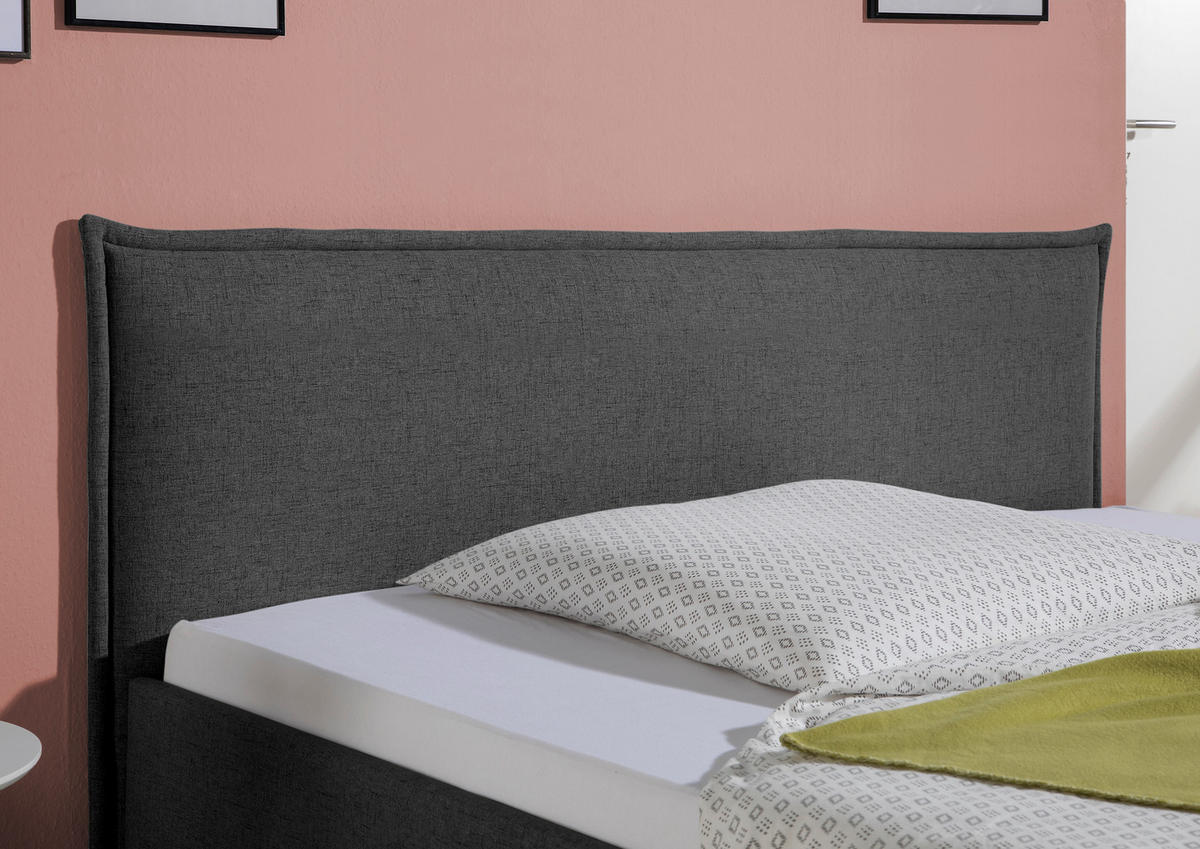 POLSTERBETT 160/200 cm,  in Anthrazit,  - Anthrazit/Schwarz, MODERN, Holz/Textil (160/200cm) - Livetastic