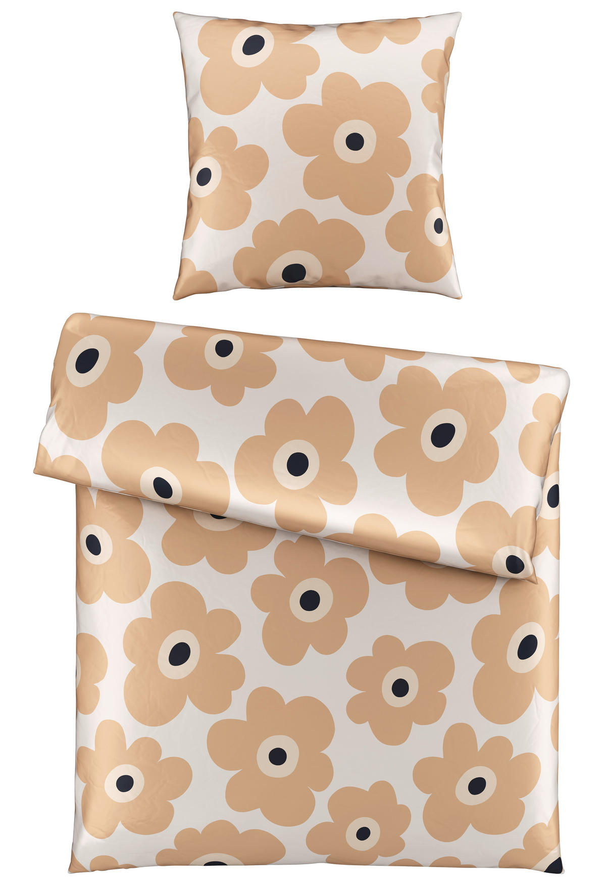 BETTWÄSCHE Satin  - Beige, Textil (135cm) - Bio:Vio