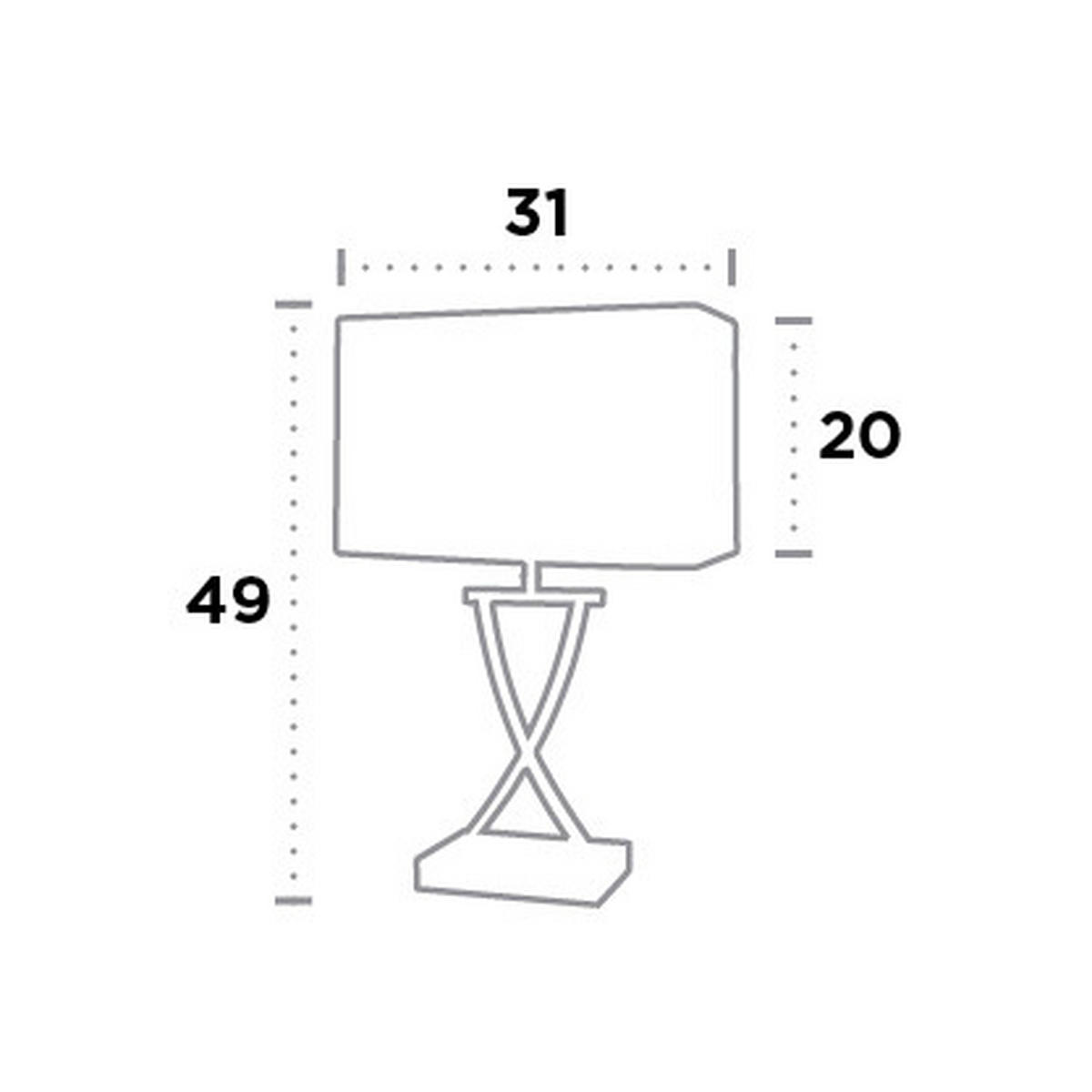 BORDSLAMPA Club 31/48,5/20 cm   - vit/kromfärg, Design, metall/textil (31/48,5/20cm)