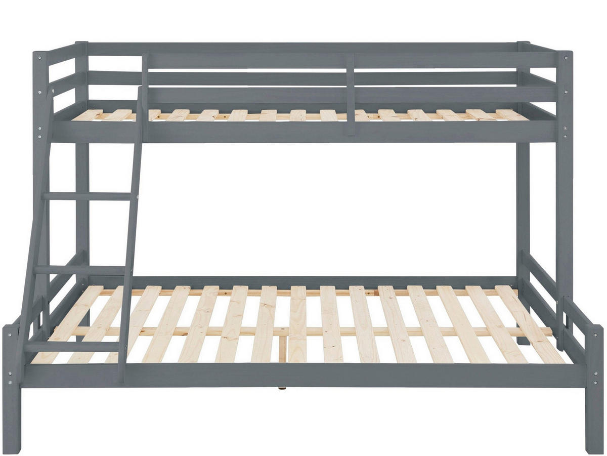 ETAGENBETT 140/200 cm,  in Grau, Lattenrost  - Grau, MODERN, Holz (140/200cm) - MID.YOU