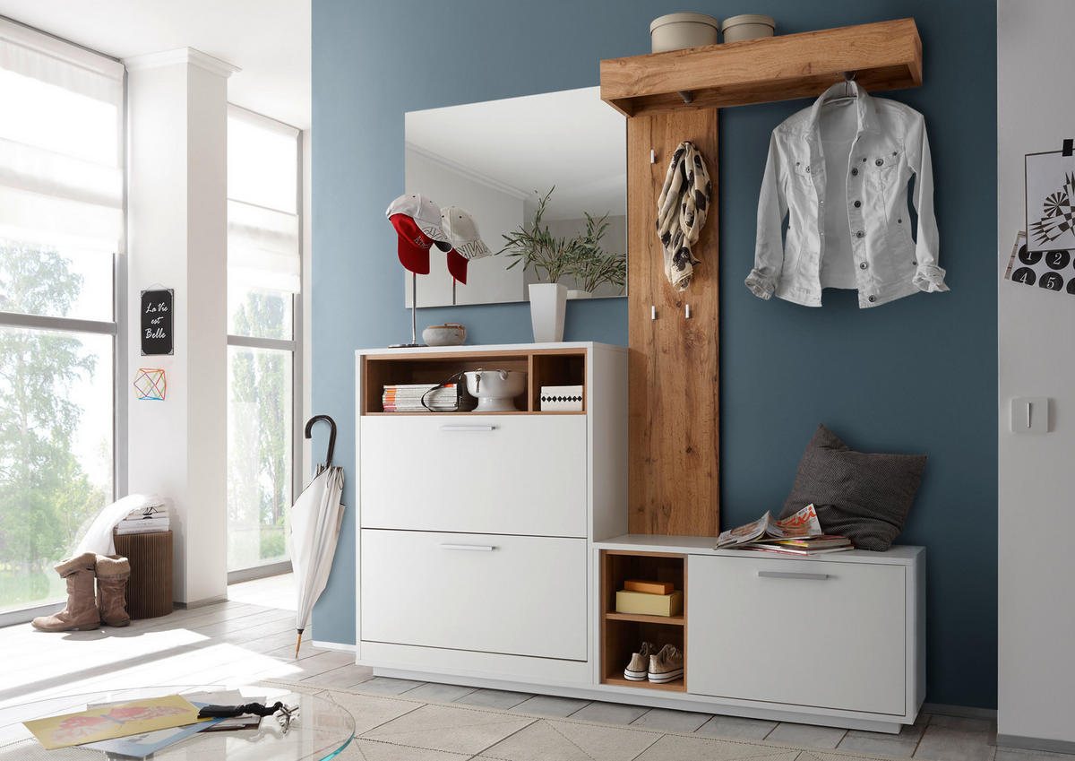 GARDEROBE  in 177/195/32 cm  - Eichefarben/Weiß, Design, Holzwerkstoff (177/195/32cm) - MID.YOU