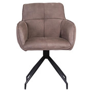 STOL, kovina, tekstil svetlo rjava - svetlo rjava, Moderno, kovina/tekstil (47,50/85/61,50cm) - Hom`in