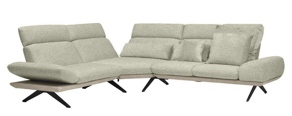 ECKSOFA in Flachgewebe Creme  270/239 cm  - Beige/Creme, Design, Textil/Metall (270/239cm) - Koinor