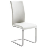 SCHWINGSTUHL  in Edelstahl Lederlook  - Weiss/Edelstahlfarben, Design, Textil/Metall (42/102/58cm) - MID.YOU