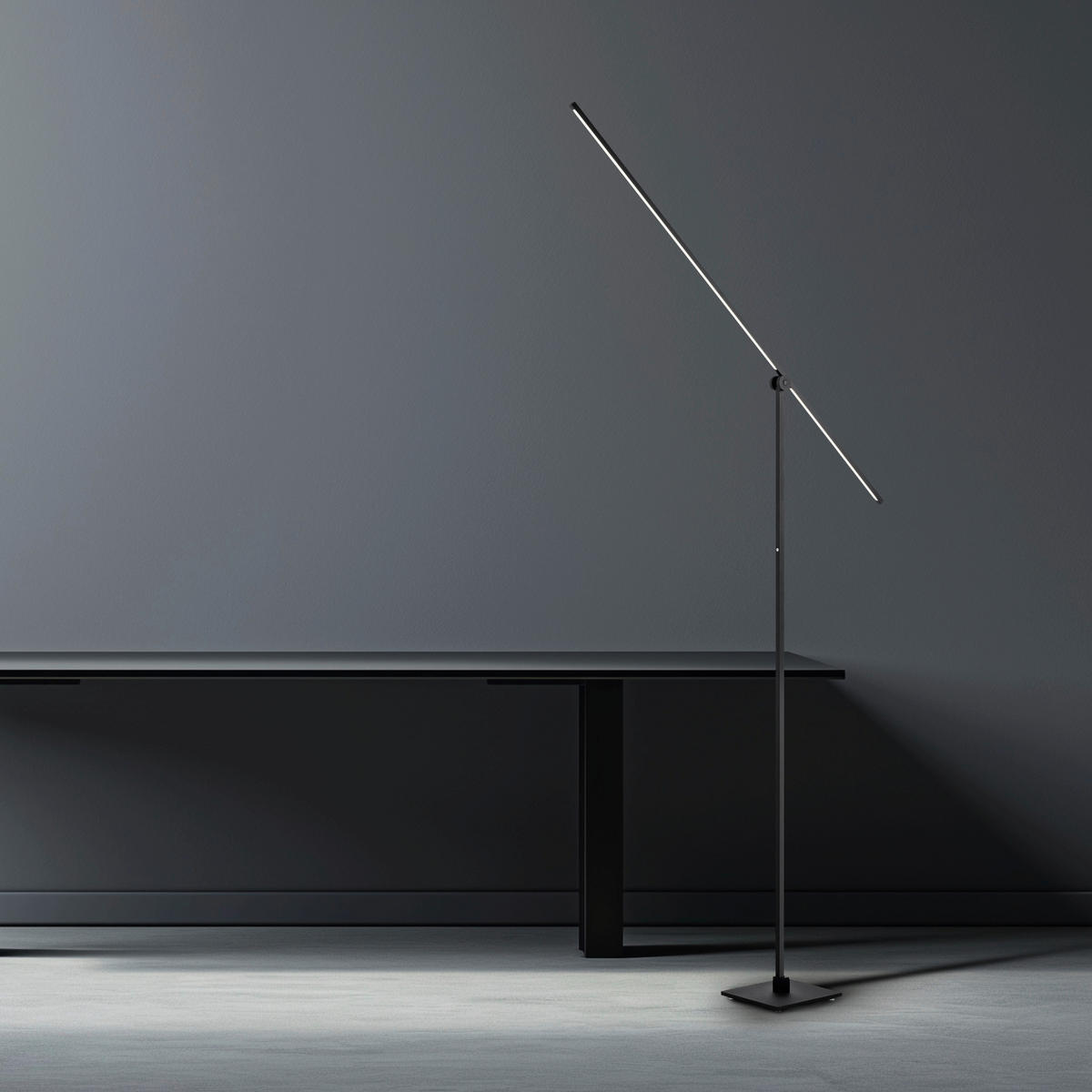 LED-STEHLEUCHTE - Schwarz, Design, Kunststoff/Metall (25/20,2/178cm) - Neuhaus PURE