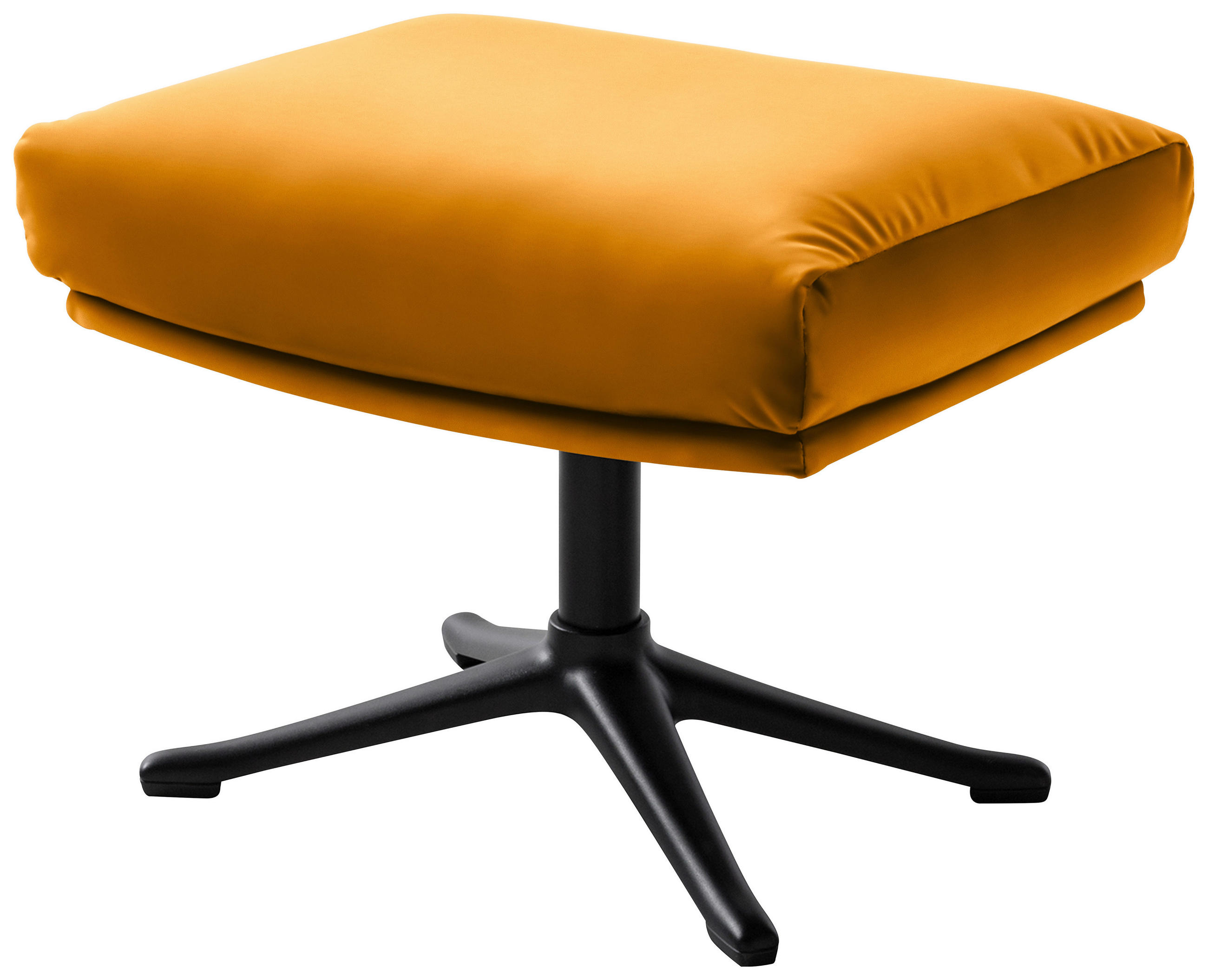 HOCKER in Textil Currygelb  - Currygelb/Schwarz, Design, Textil/Metall (51/37/41cm) - home24