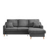 ECKSOFA Grau Cord  - Naturfarben/Grau, Design, Holz/Textil (228/150cm) - P & B