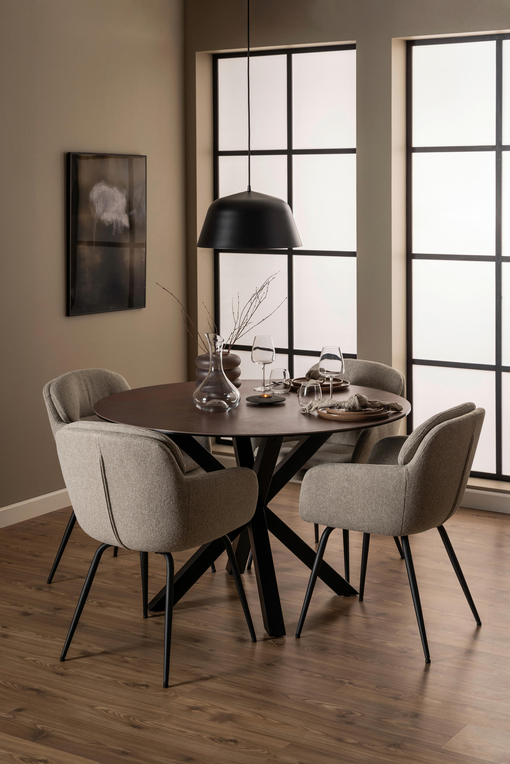 MATBORD i keramik  119/75,5 cm  - brun/svart, Trend, metall/keramik (119/75,5cm) - MID.YOU