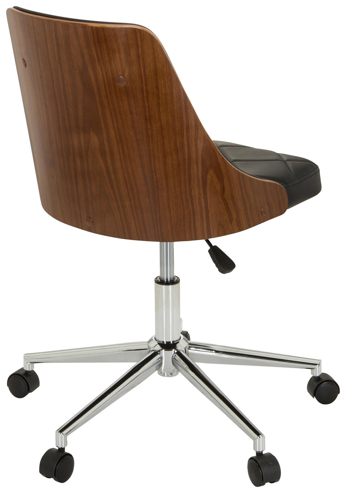 OTOČNÁ ŽIDLE, vzhled kůže, černá, barvy teak - barvy teak/černá, Moderní, kov/dřevo (68/83cm) - MID.YOU